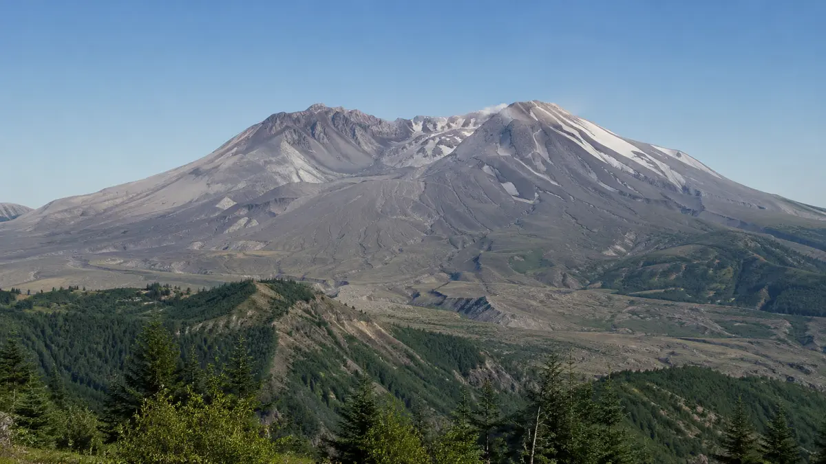 Representative north-side view into the Mount St. Helens crater.