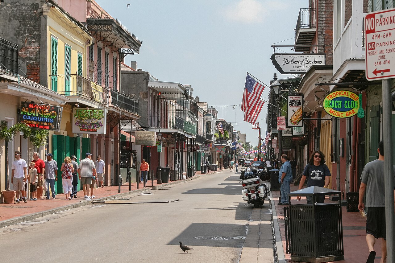 Bourbon Street subject photograph representing the camera location or featured view in New Orleans, Louisiana.